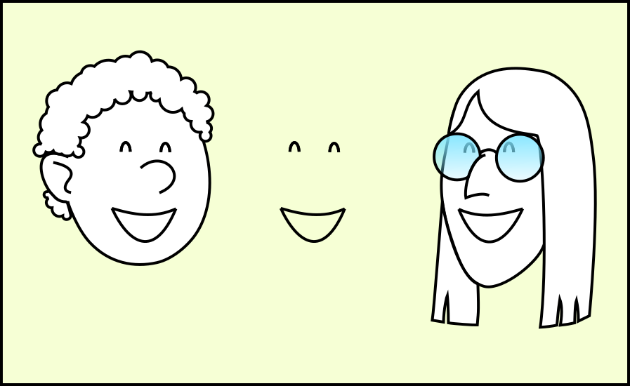 Personaxes con expresión de ledicia