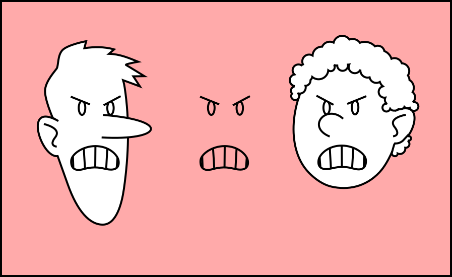 Personaxes amosando ira