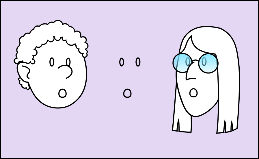 Personaxes con expresión de sorpresa