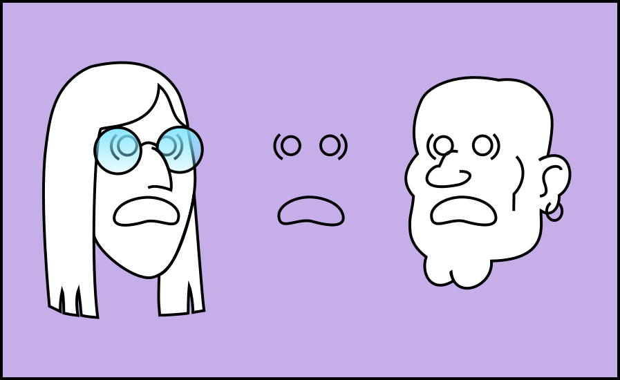 Personaxes con expresión de medo