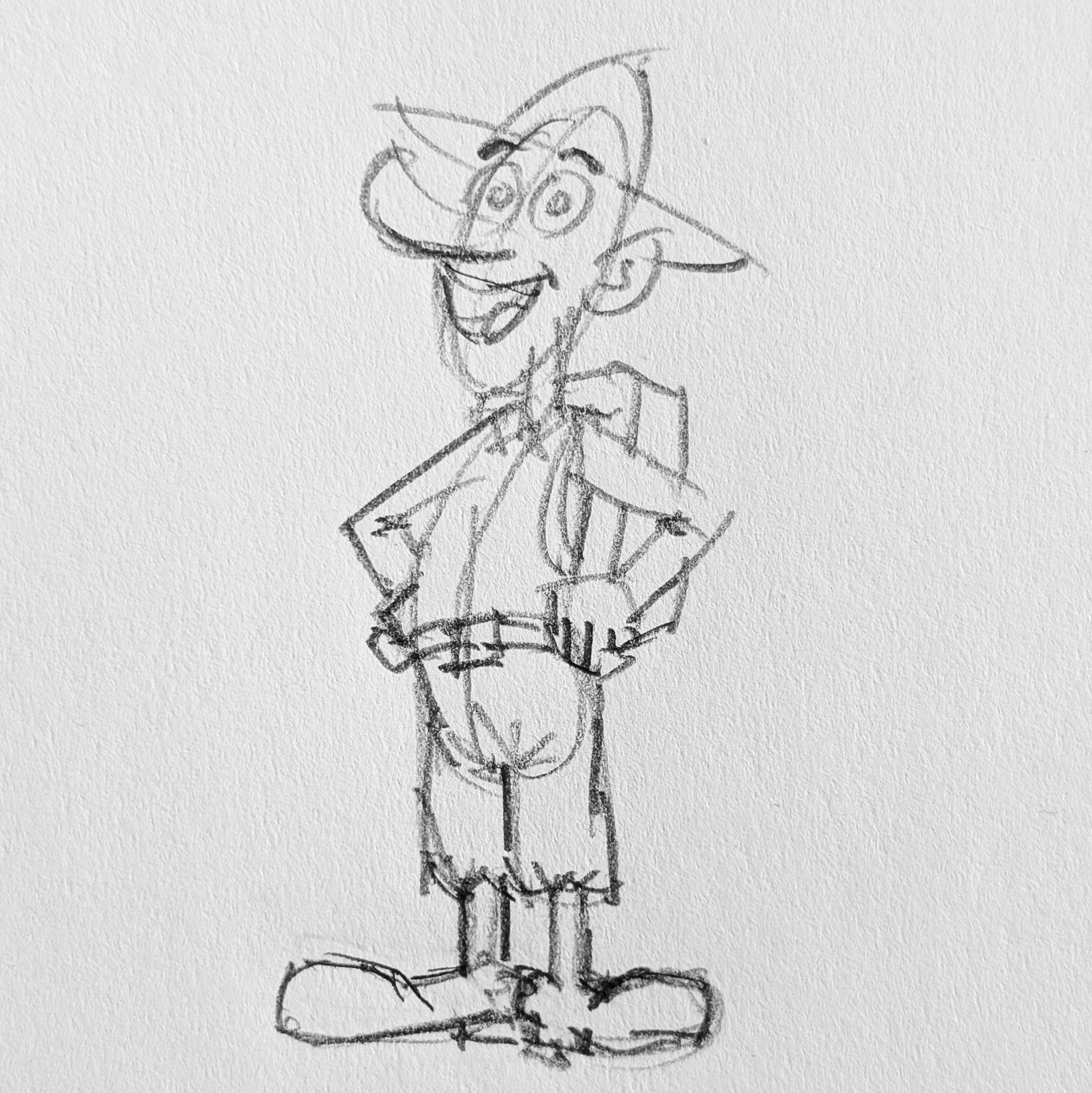 Bosquexo da personaxe nun aventureiro