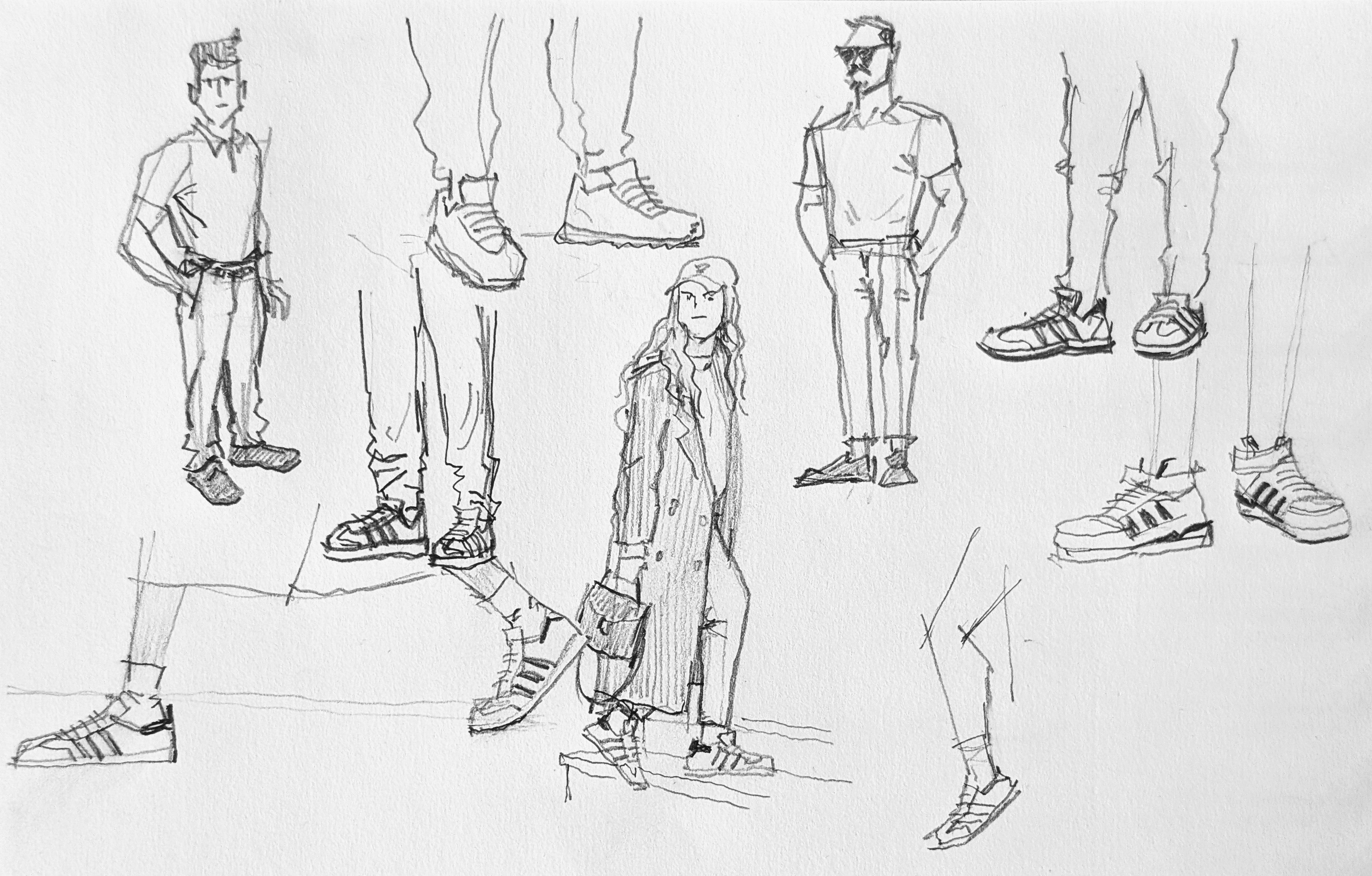 Varias persoas con diferentes poses