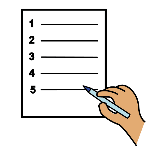 Pictograma de lista para representar unha lista de cotexo