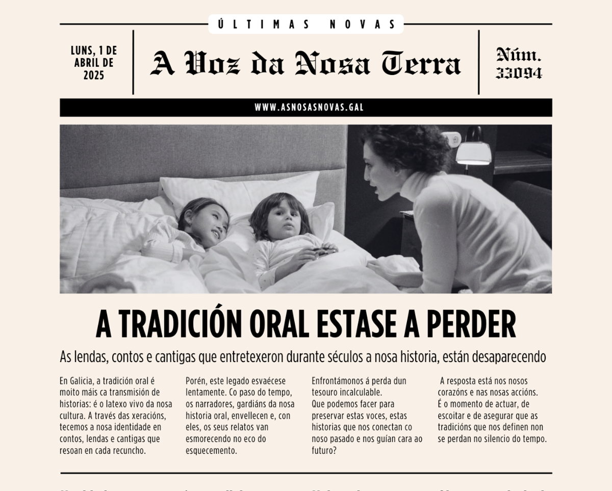 Nova xornal sobre a perda da tradición oral en Galicia