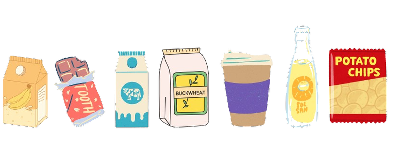 Deseño de diferentes envases para diferentes produtos.