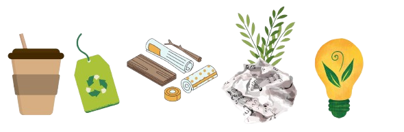 Composición con envases ecolóxicos e biodegradables.