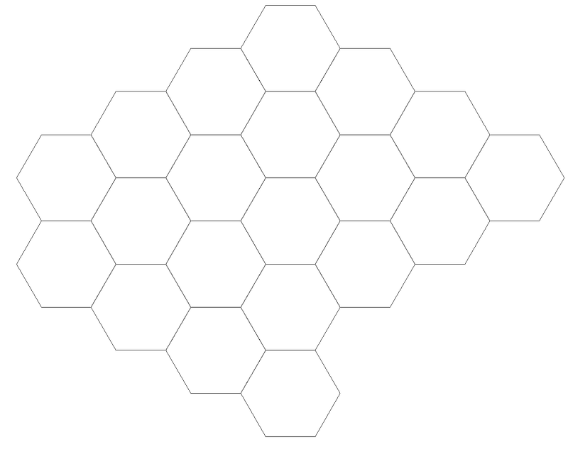 rede modular de hexágonos