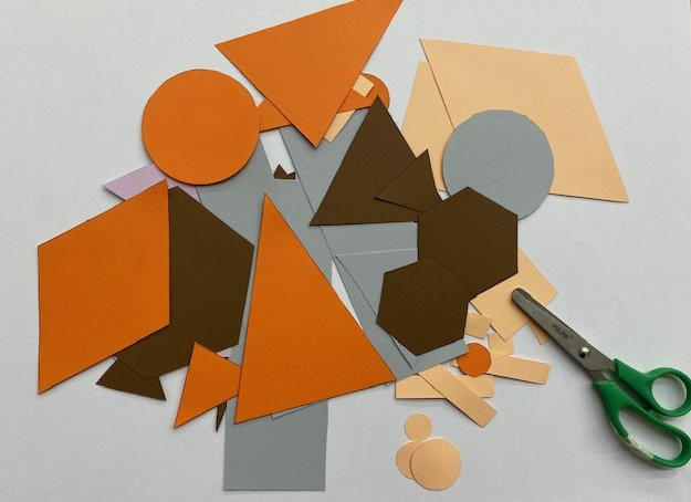 Formas poligonais Diferentes formas poligonais recortadas en distintas cores.