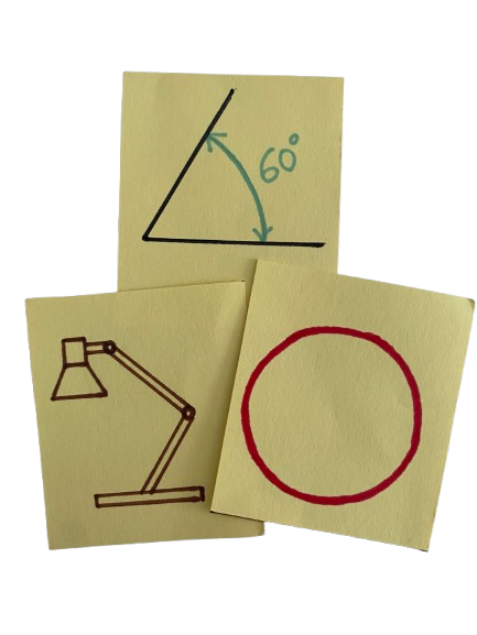 Cartas Cartas con formas xeométricas.