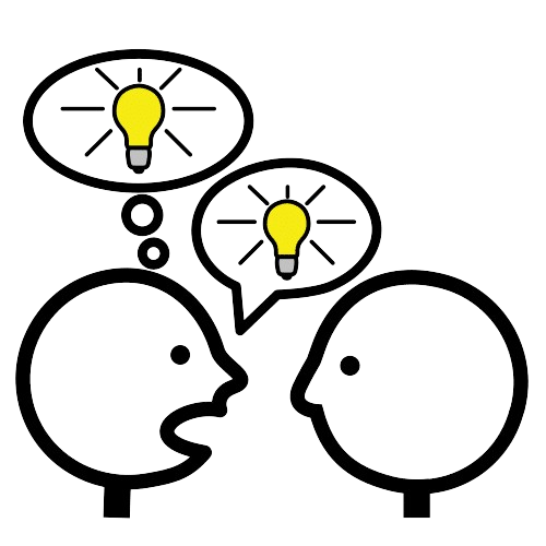 Traballar en equipo compartindo ideas.