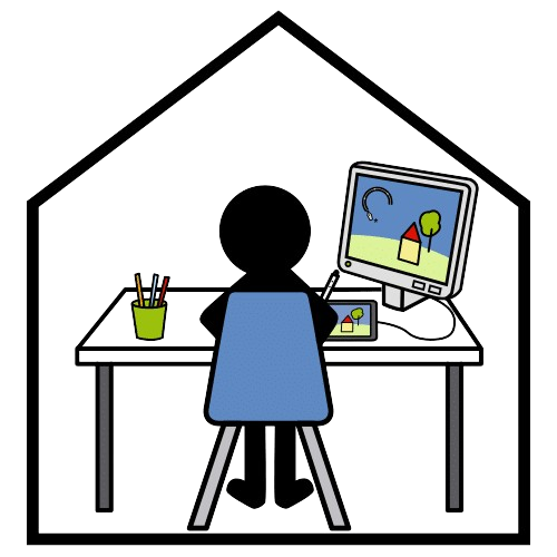 Persoa traballando no deseño.