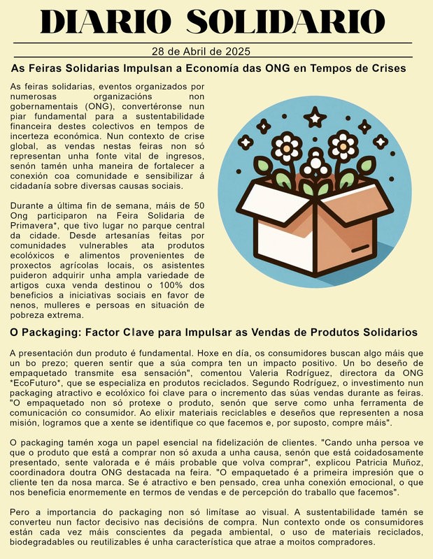 Noticia Noticia de xornal para presentar o reto