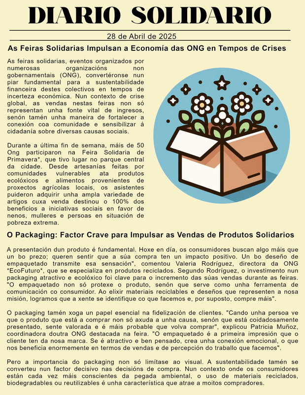 Noticia de xornal para presentar o reto