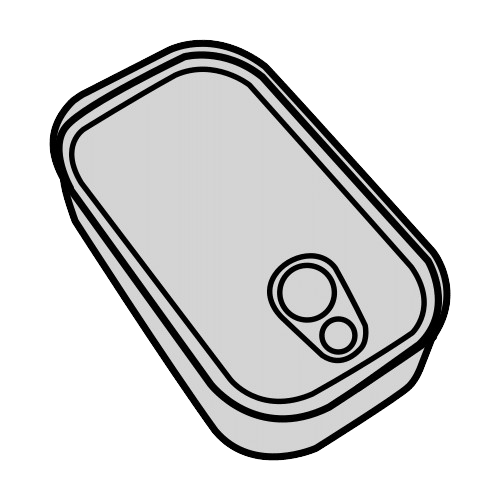 Embalaxe para unha lata de sardiñas