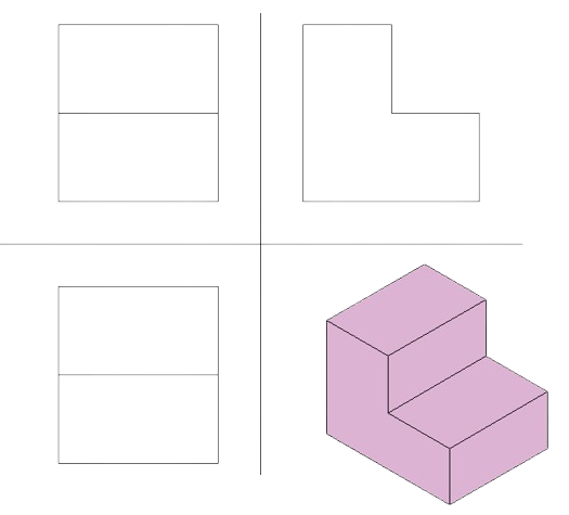Vistas diédricas é peza axonométrica