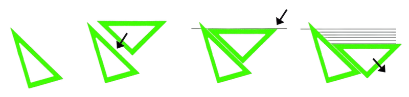 Instrucións do trazado de paralelas Imaxe das instrucións do trazado de paralelas