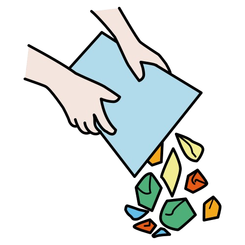 Vasoira con papeis de refugallo