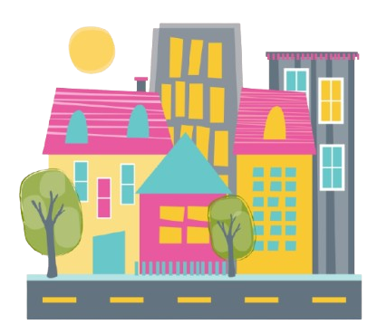 Diferentes casas formando unha vila