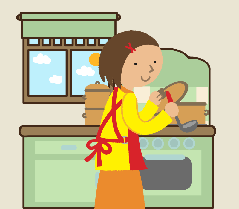 Cociña Rapaza cociñando