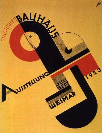 Bauhaus 1923 Cartel informativo sobre unha exposicion da escola Bauhaus