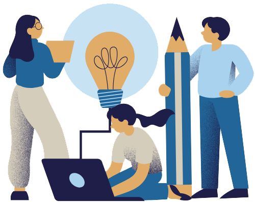 Artistas visuais colaborando