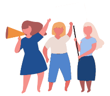 Mulleres manifestándose para promover a eliminación da violencia contra a muller