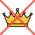 Pictograma dunha coroa tachada