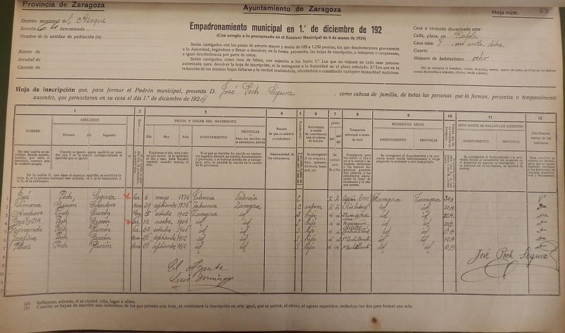 Folla do Padrón de Zaragoza