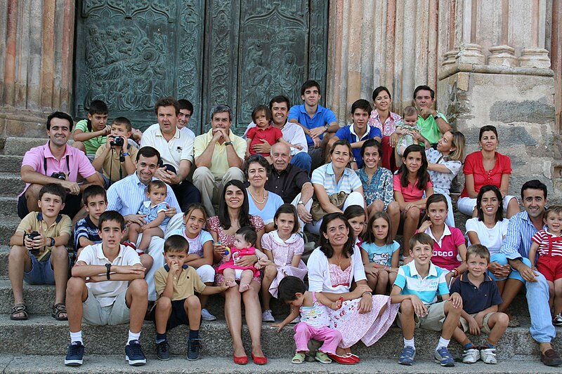 Foto dunha familia numerosa