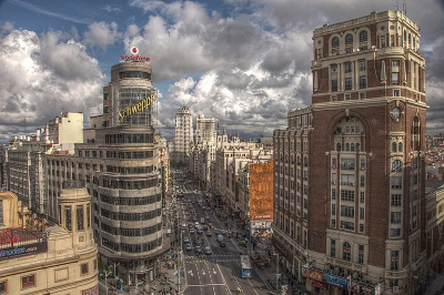 Fotografía da Gran Vía de Madrid.
