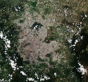 Vista satélite da mega cidade de México D.F.