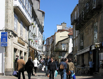 Fotografía do centro histórico de Santiago