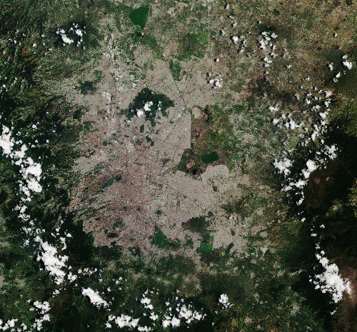 Imaxe de satélite da cidade de México