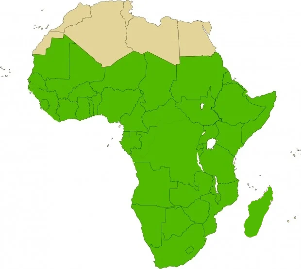 Mapa da África subsahariana