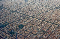 Vista aérea do ensanche de barcelona