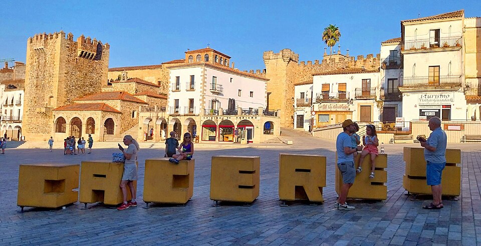 Vista da Praza Maior de Cáceres.