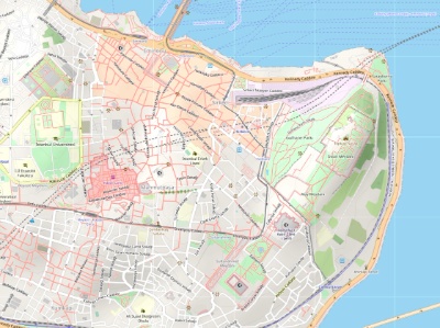 Plano do casco histórico de Istambul.