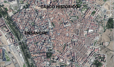 Plano do casco histórico de León
