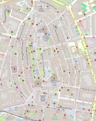 Plano do casco histórico de Vitoria 