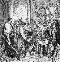 Rómulo Augusto entregabdo a coroa ao rei bárbaro Odoacro