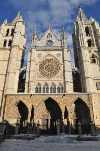 Fotografía da Fachada da catedral de León