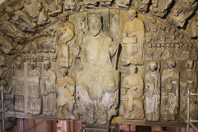 Fotografía do Pórtico da Gloria (detalle)