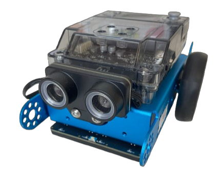 Fotografía del robot Mbot2 con la placa Cyberpi