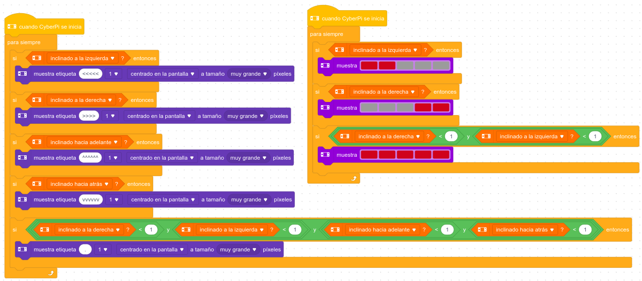 Programa sensor de nivel hecho en lenguaje de bloques Mblock5