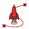 Pictograma viajar en cohete