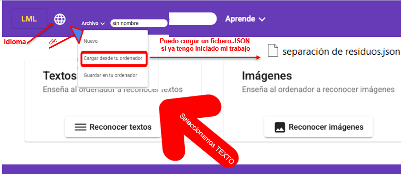 Tutorial LML textos importar un archivo .json