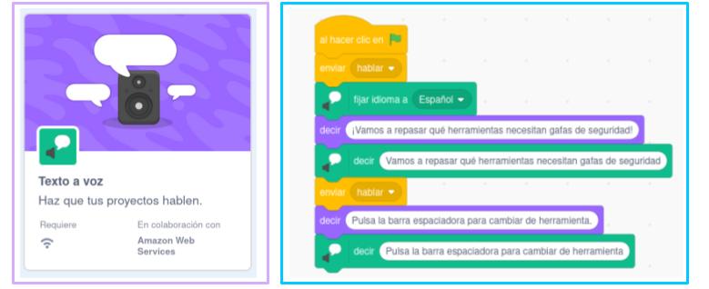 Extensión reconocimiento de voz y código de inicio del programa