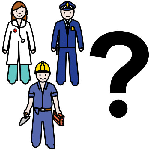 Trabajadores y trabajadoras y una interrogación