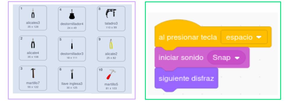 Disfraces del objeto herramienta con múltiples herramientas