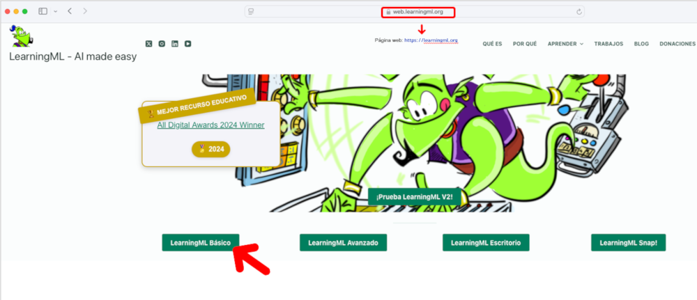 Portada del programa LearningML